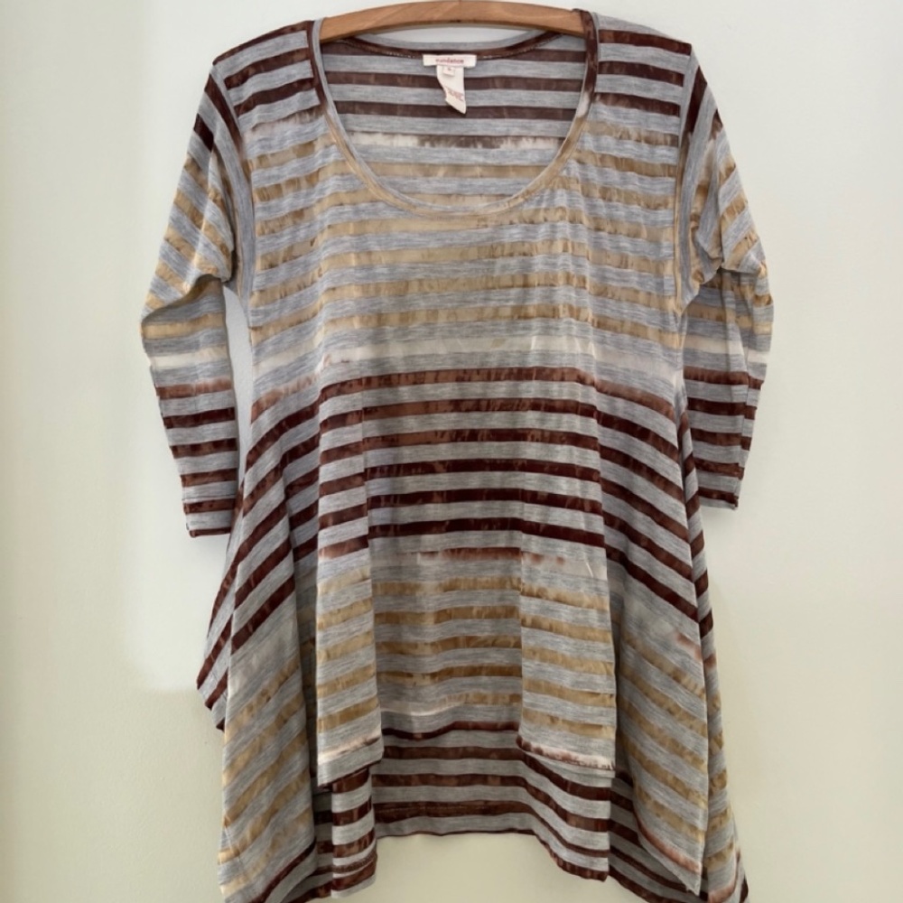 Sundance Striped Mystic Sheer Tunic Size XS